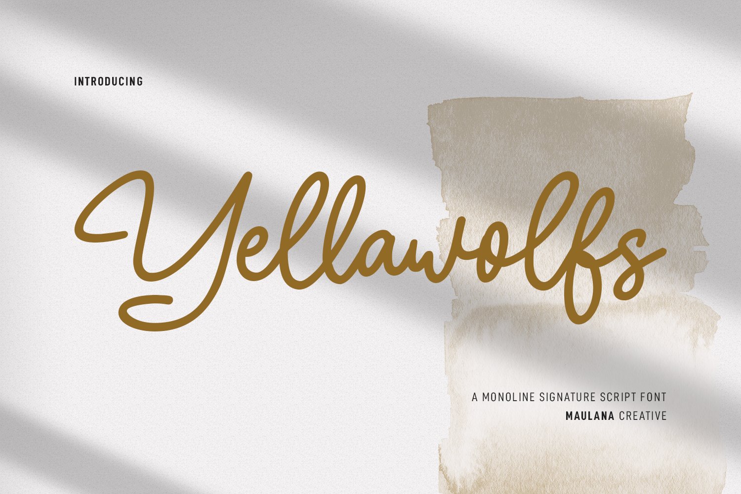 Yellawolfs Monoline Script Font cover image.