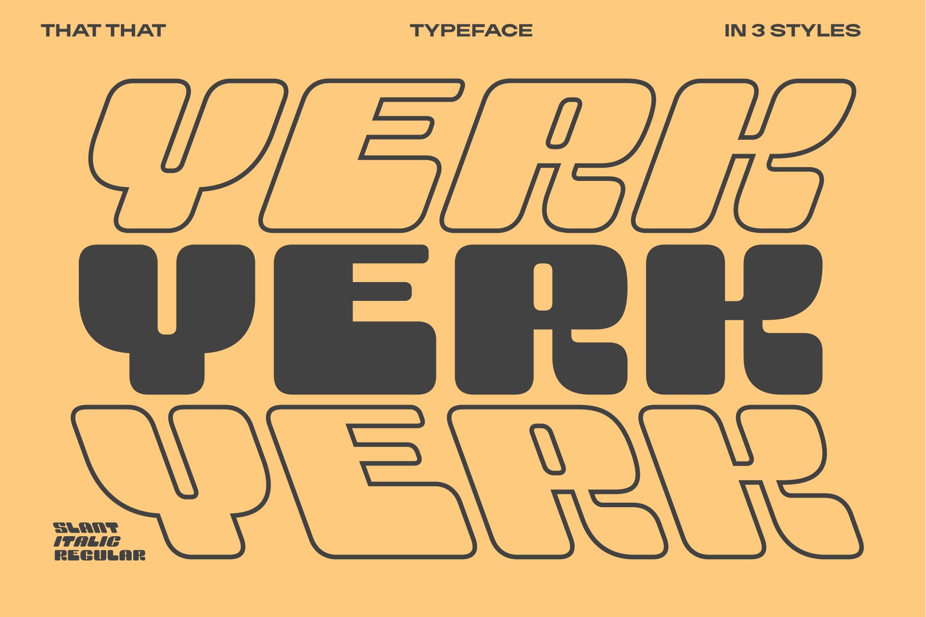 Yerk Y2K Font in 3 Styles cover image.