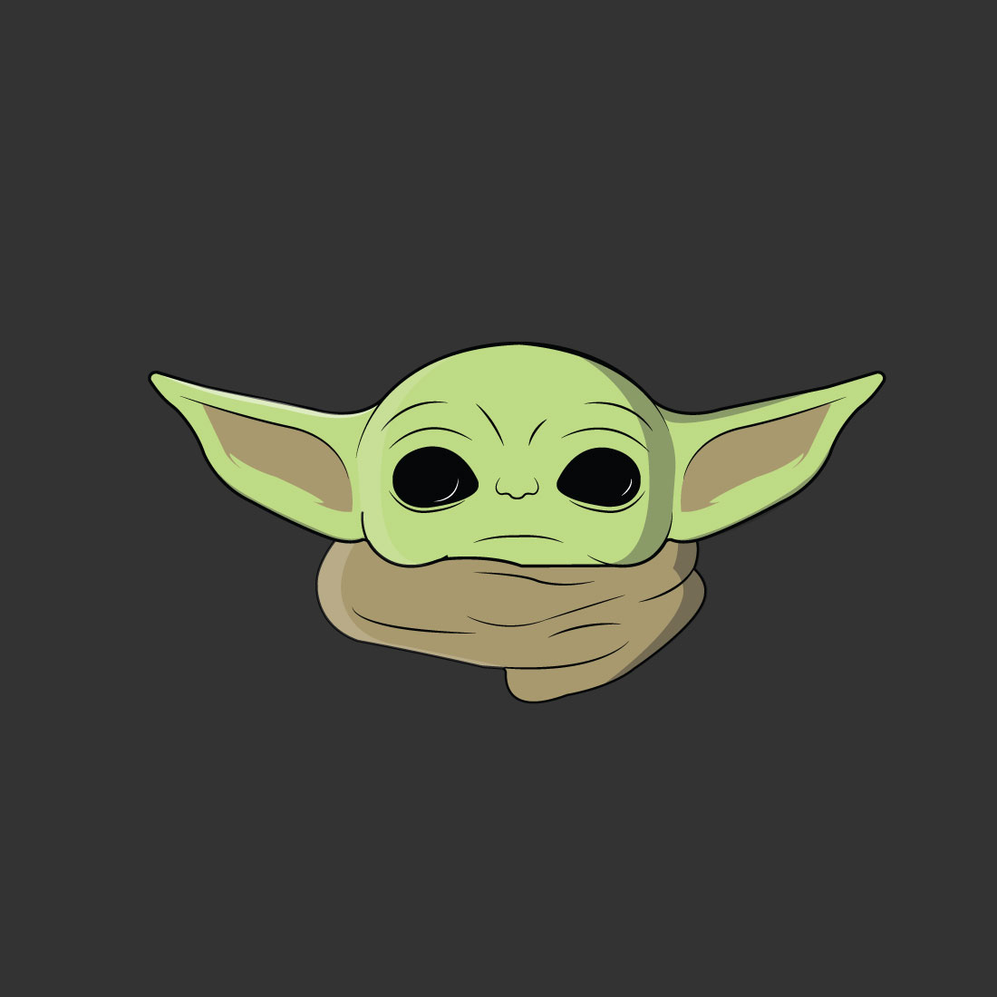 Yoda face from Star wars vector design cover image.