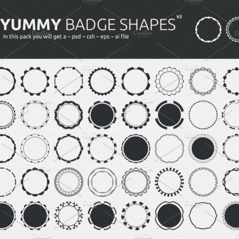 Yummy Badge Shapes V2cover image.