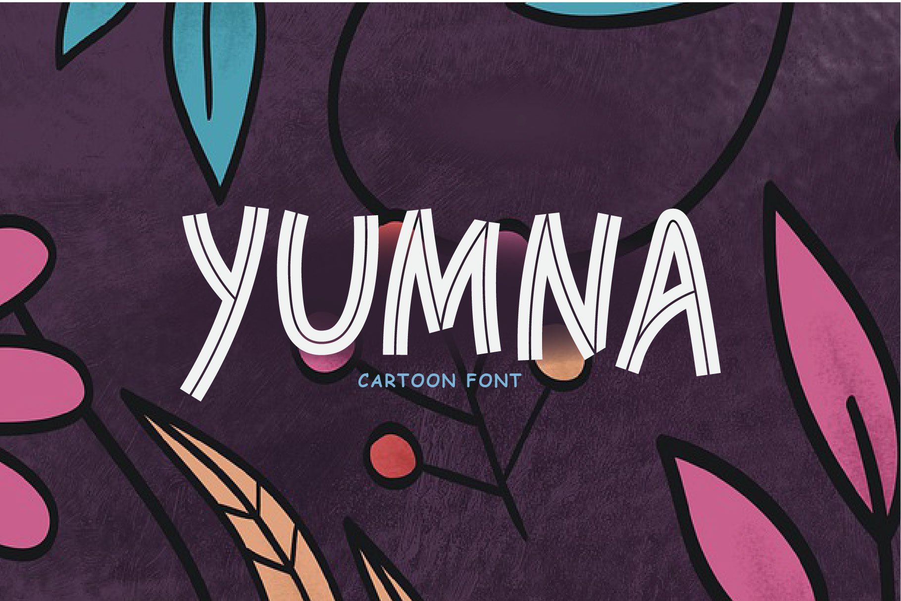 Yumna | Cartoon font cover image.