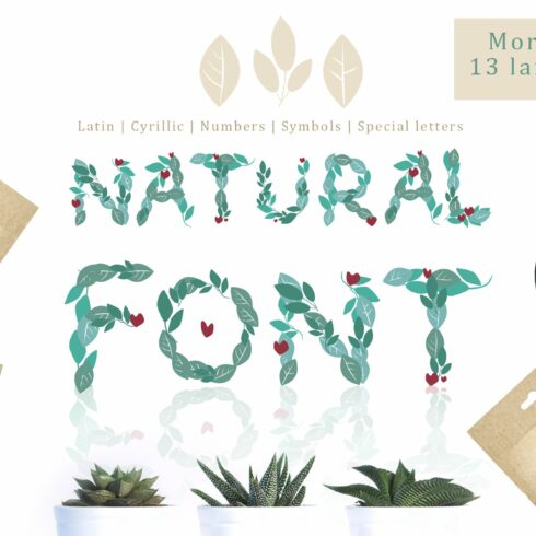 Natural Font - Vector alphabet cover image.