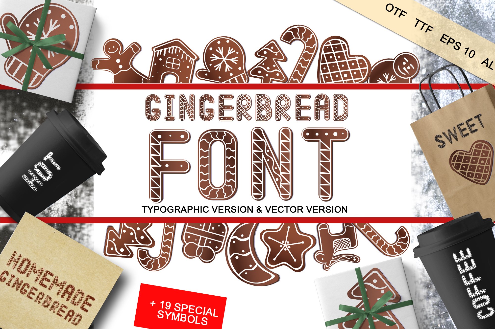 SALE! Gingerbread font - display cover image.