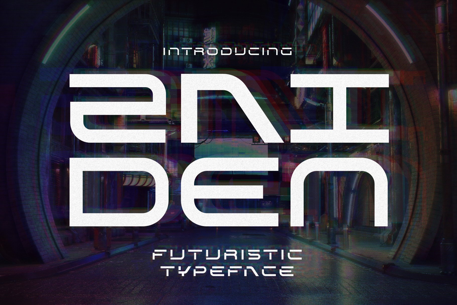 Zaiden - Futuristic Typeface cover image.