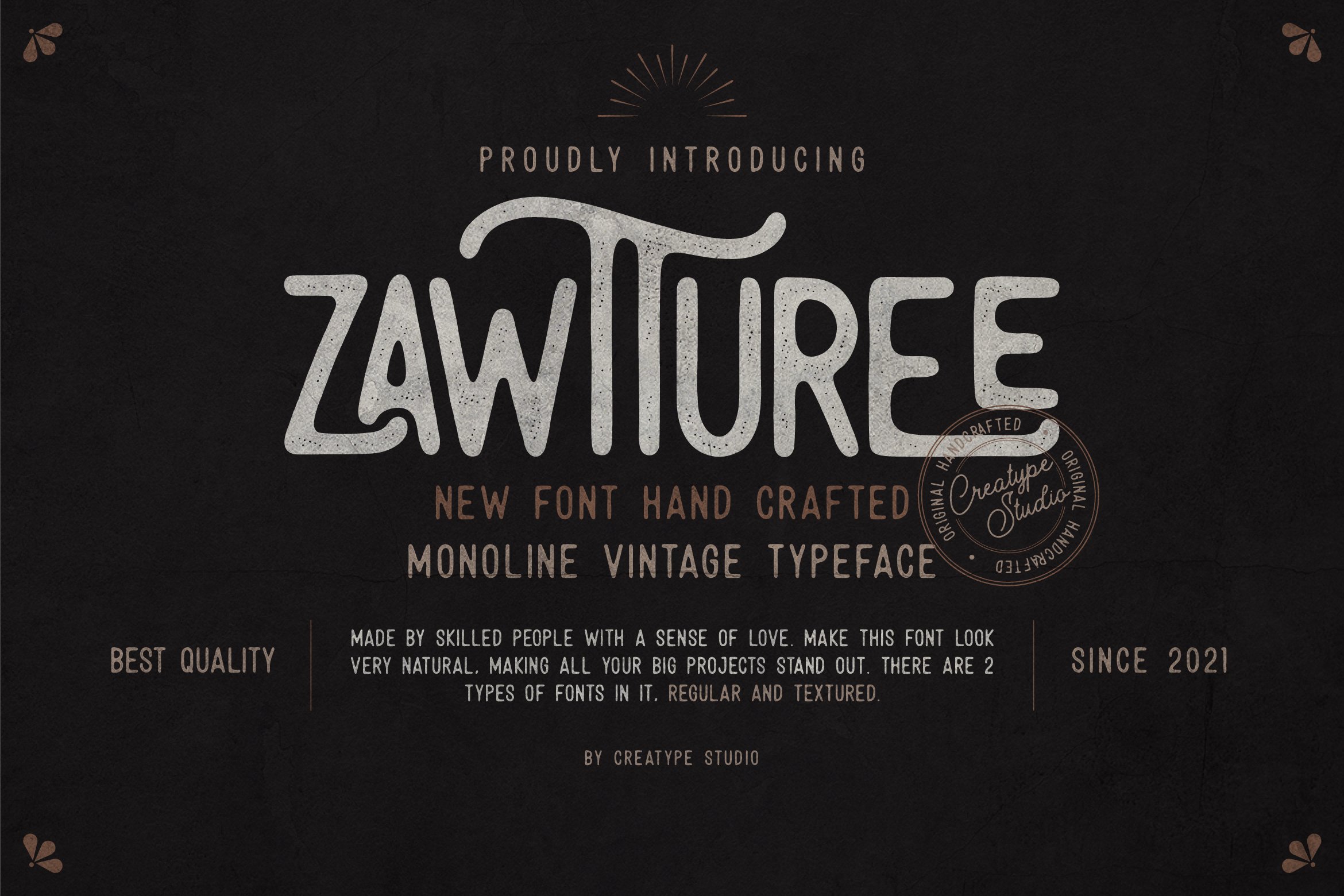 Zawturee Vintage Business Font cover image.