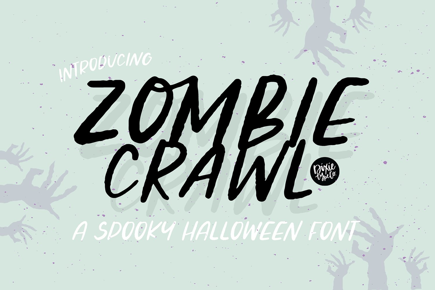 ZOMBIE CRAWL Halloween Font cover image.