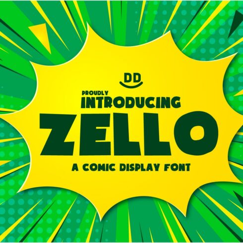 Zello comic display font cover image.