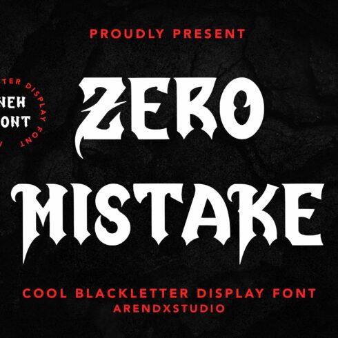 Zero Mistake - Cool Blackletter Font cover image.