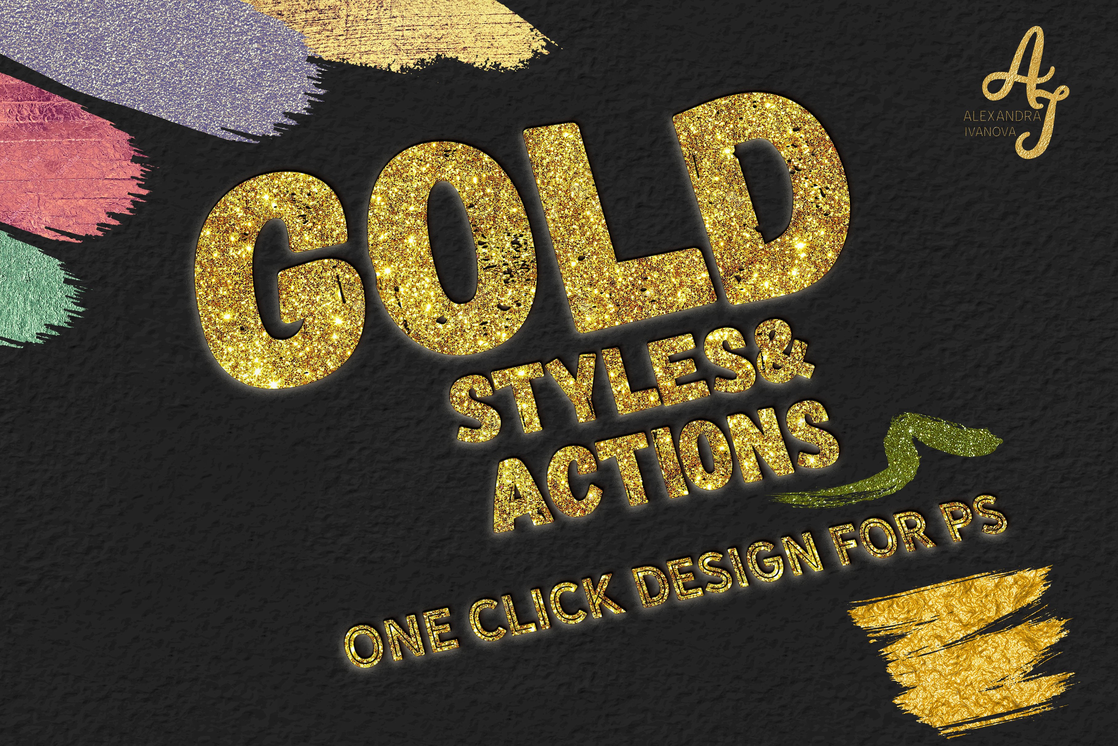 GOLD EFFECT photoshop action freecover image.