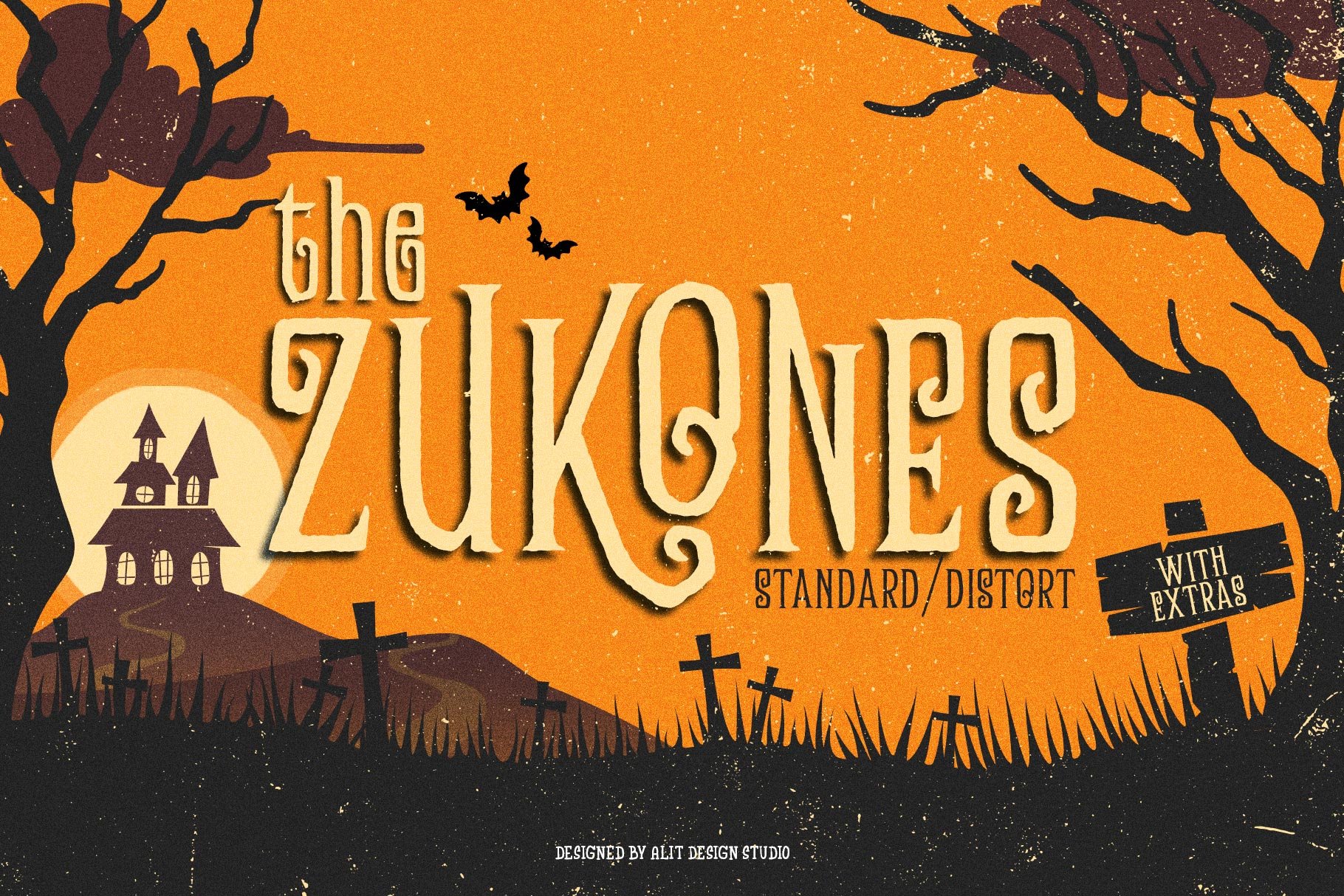 The Zukones Halloween Font cover image.