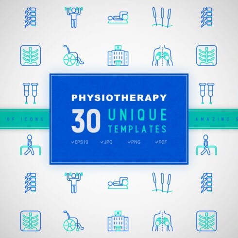 Physiotherapy Icons Set | Concept cover image.