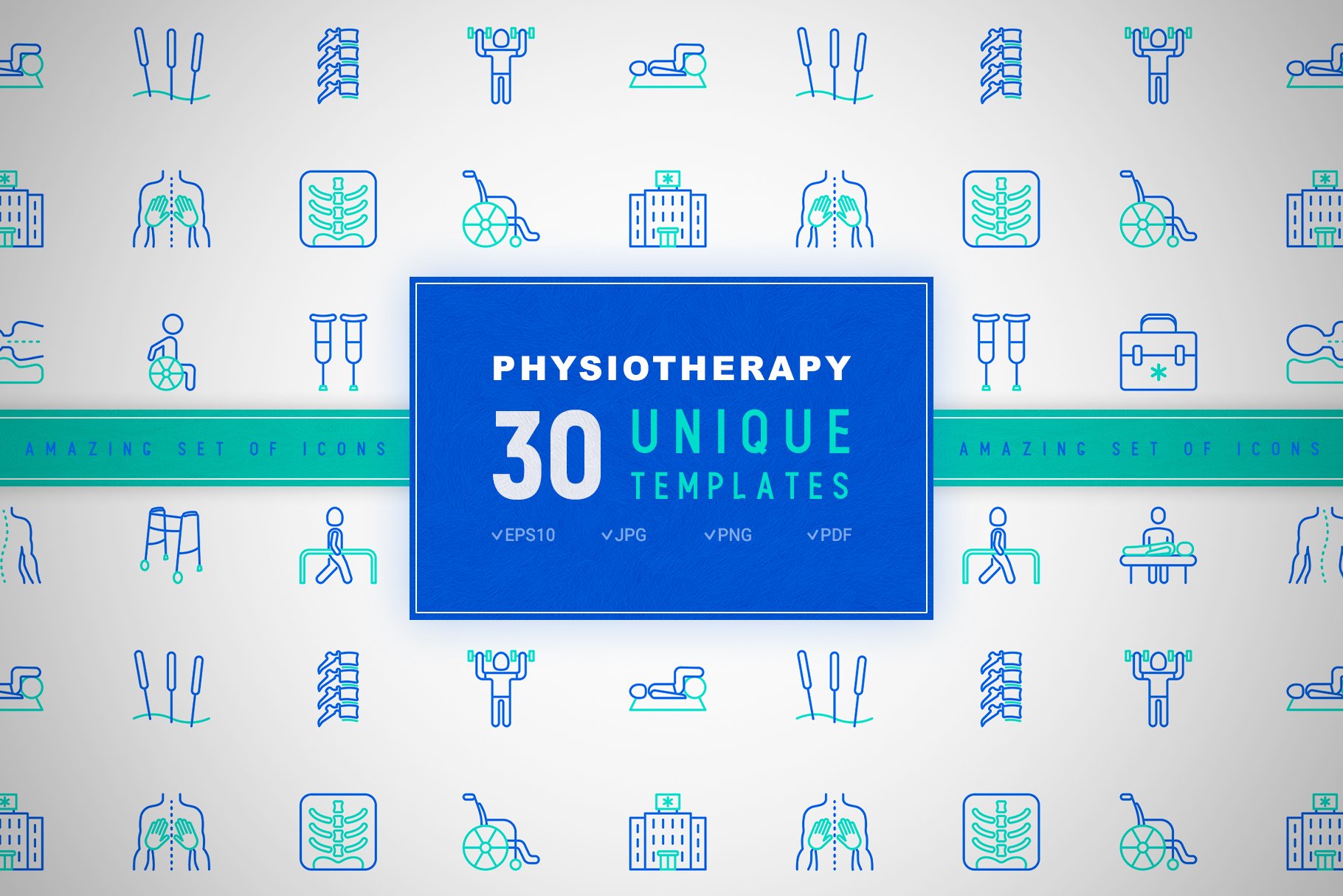 Physiotherapy Icons Set | Concept cover image.