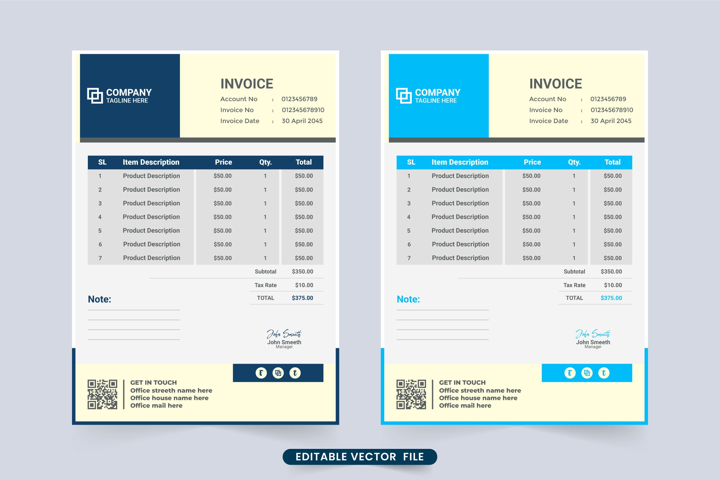 Business voucher and invoice vector cover image.