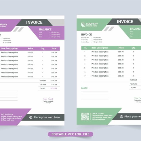 Digital invoice template decoration cover image.