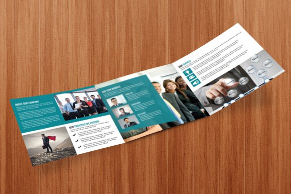 Square Tri fold business brochure preview image.
