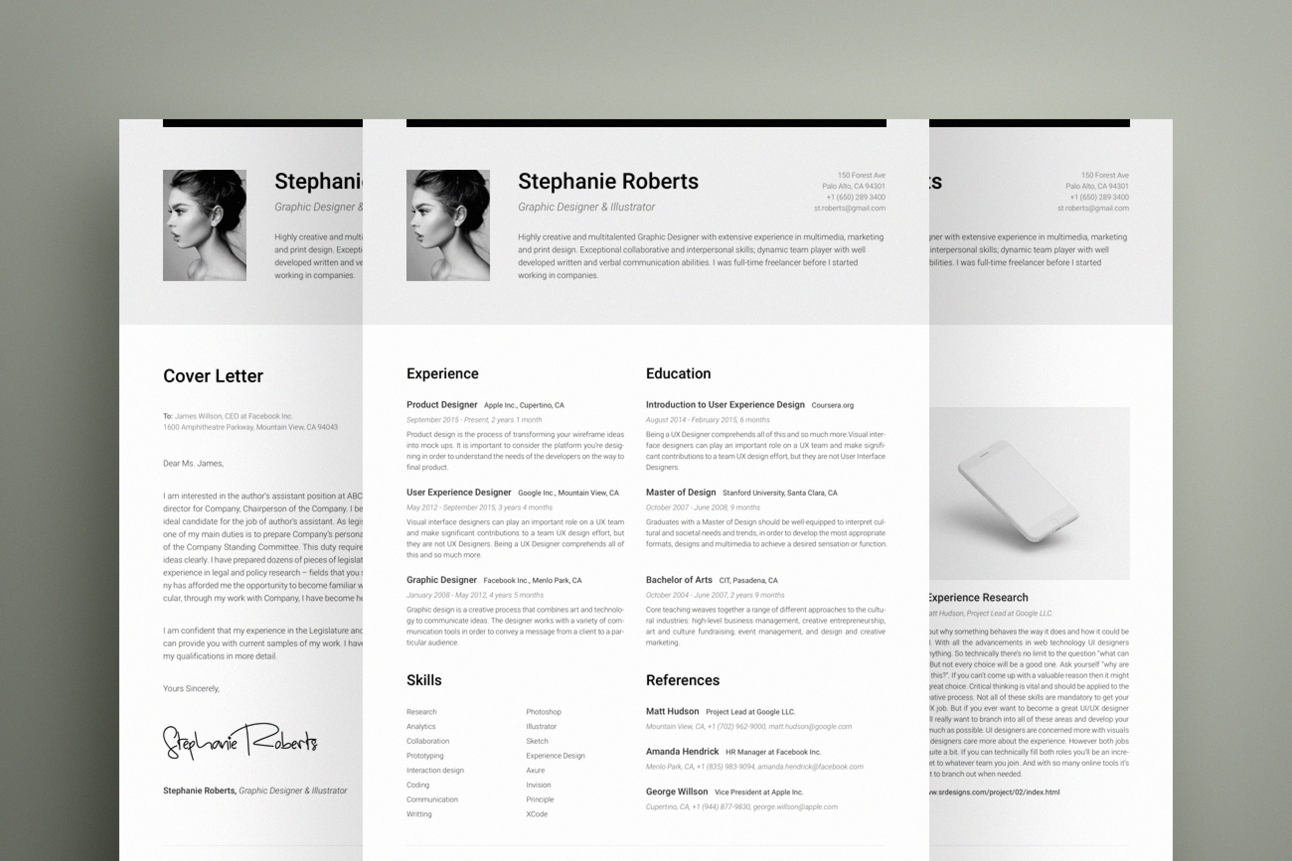 Resume & CV 1 Horizontal B preview image.