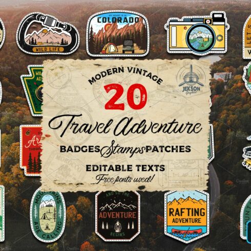 20 Camp Adventure Logos Badges SVG cover image.