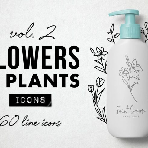60 Flower and Floral Icons - Vol 2 cover image.