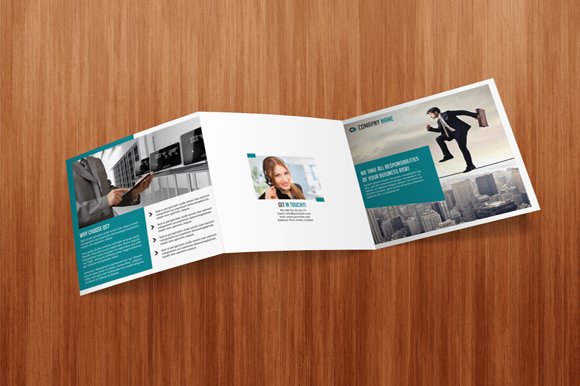 Square Tri fold business brochure cover image.