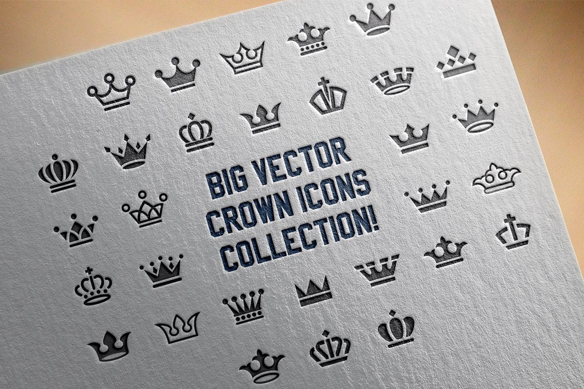 Vector Crown Icons Big Set preview image.