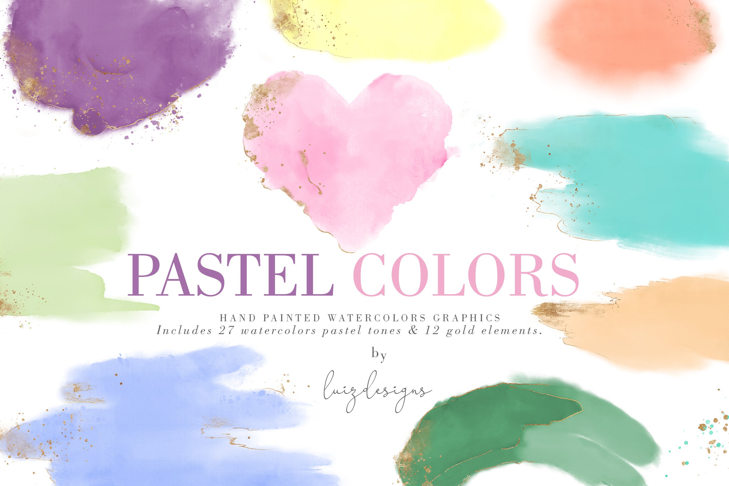 Pastel Colors | Watercolor textures cover image.
