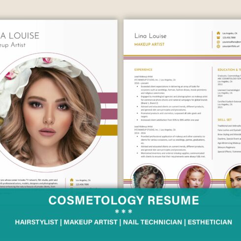 Makeup Artist Resume Template cover image.