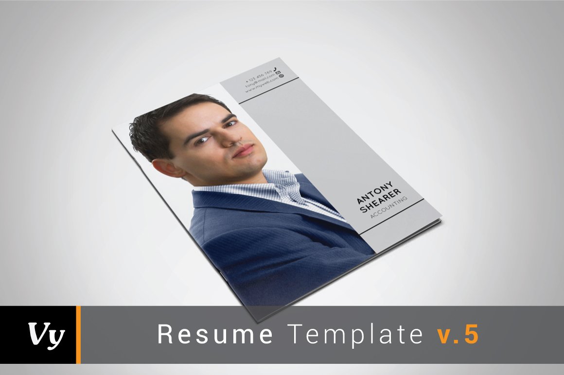 Booklet Resume Template cover image.