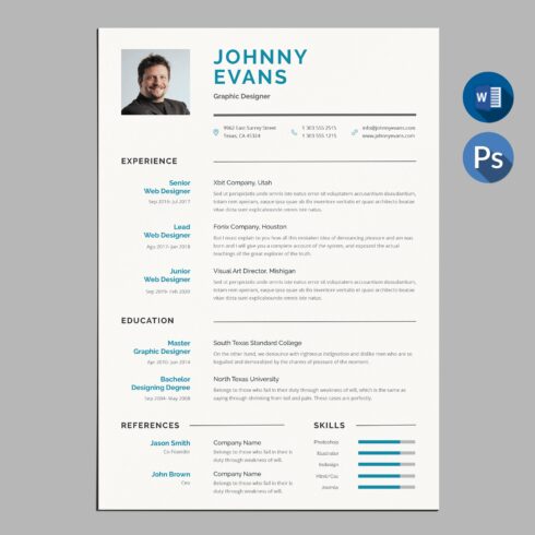 Resume Template CV with Photo cover image.