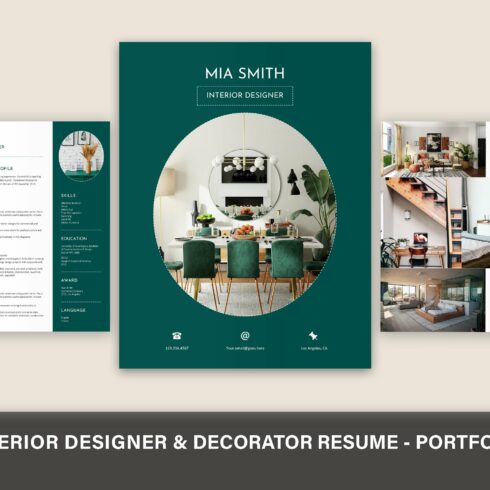 Interior Designer Resume Portfolio cover image.