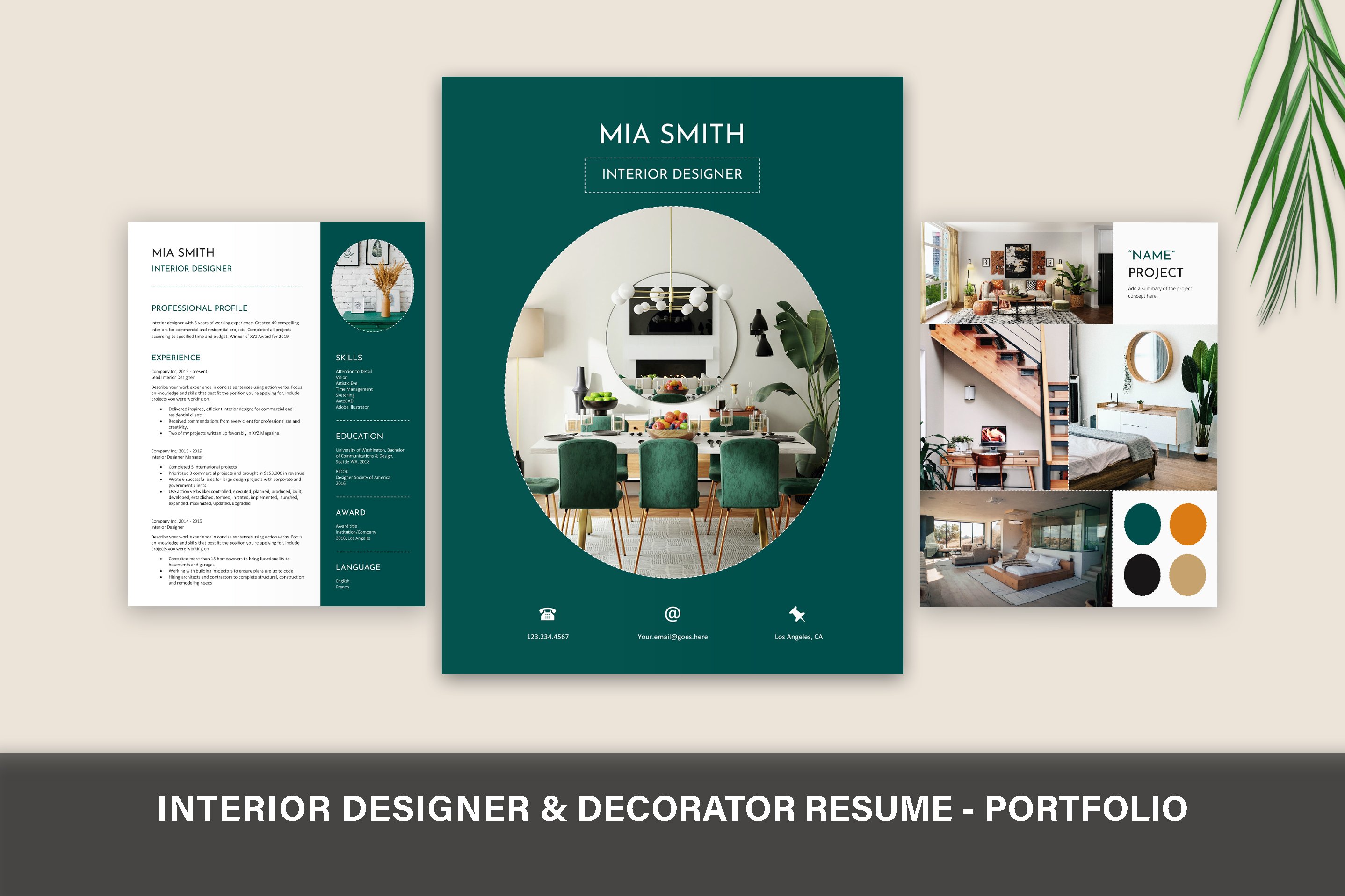 Interior Designer Resume Portfolio cover image.