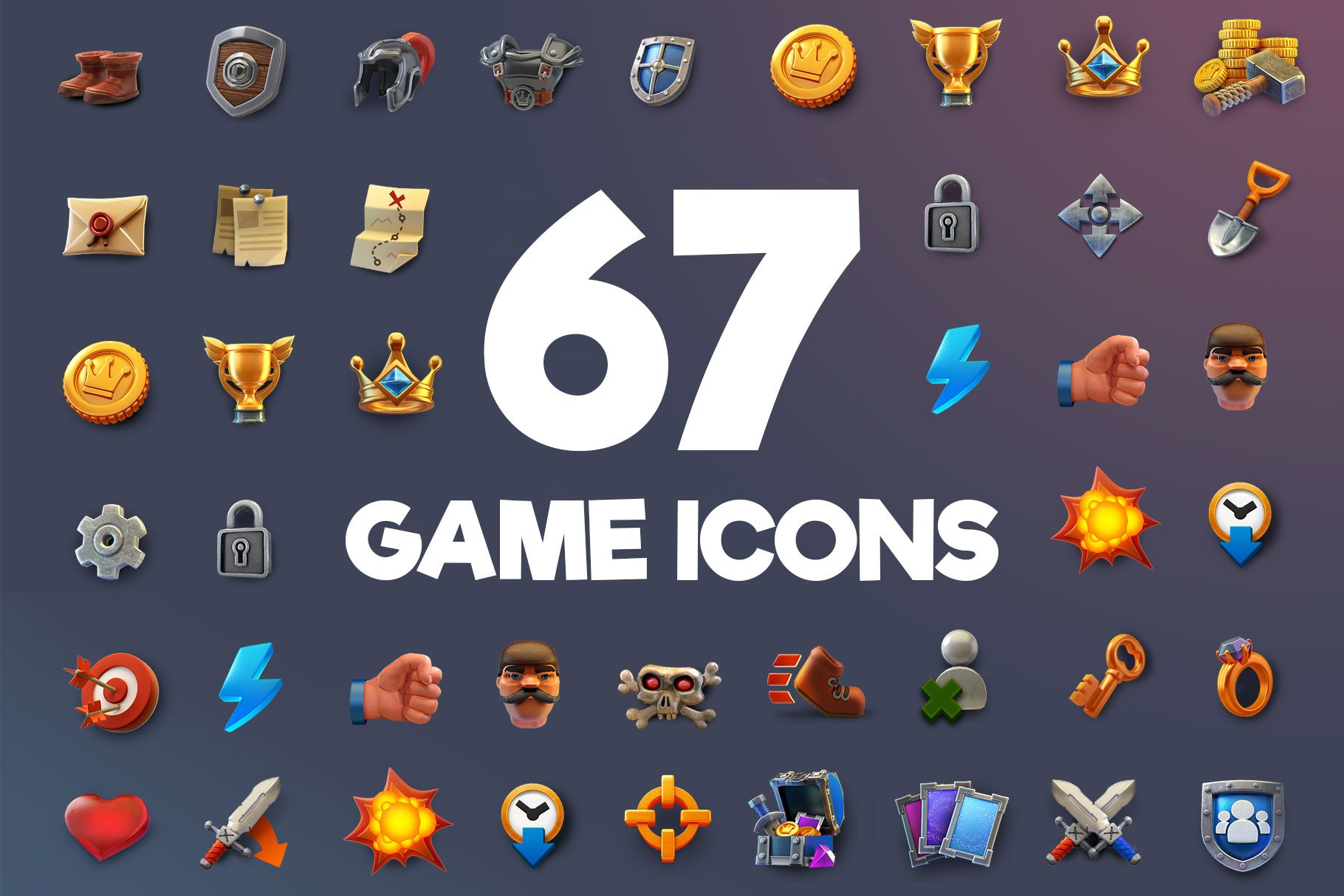 Game icon set cover image.