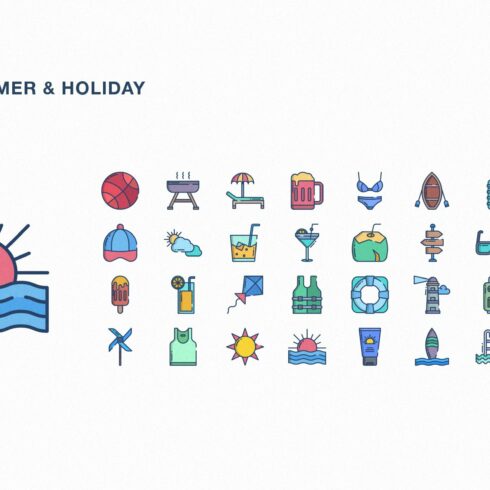 Summer and Holiday icon set cover image.