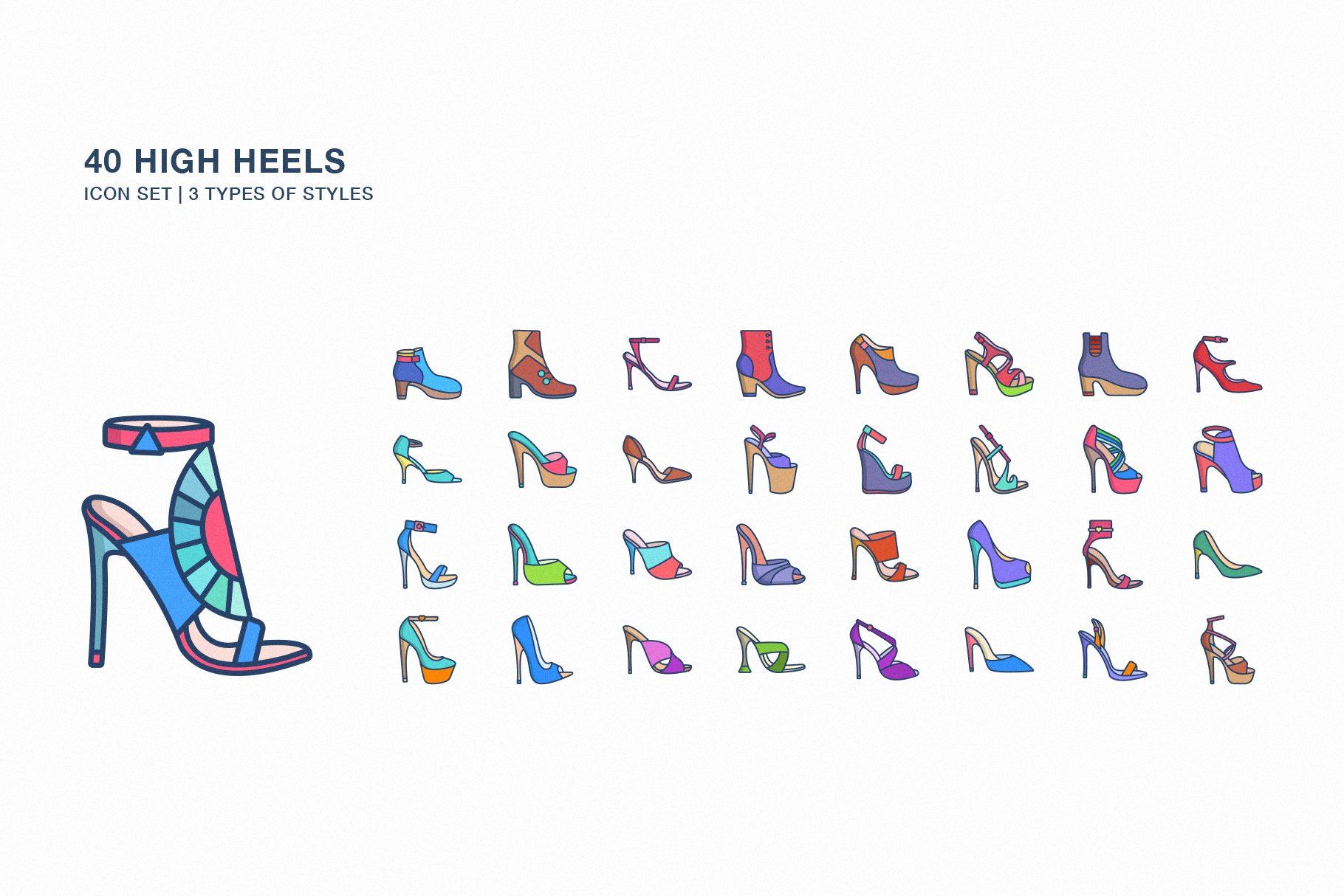High Heels icon set cover image.