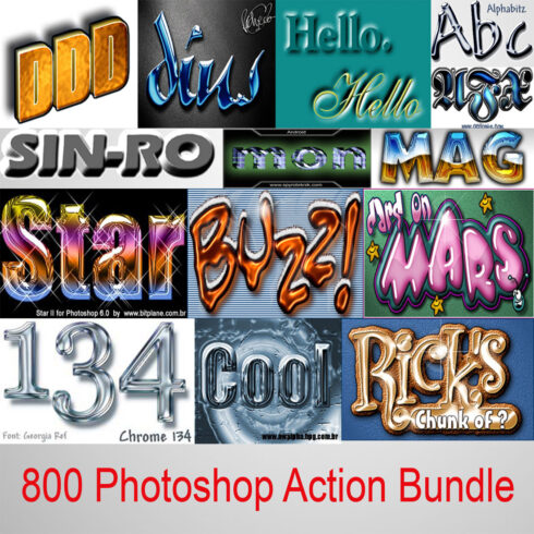 800 Photoshop Action Bundle cover image.