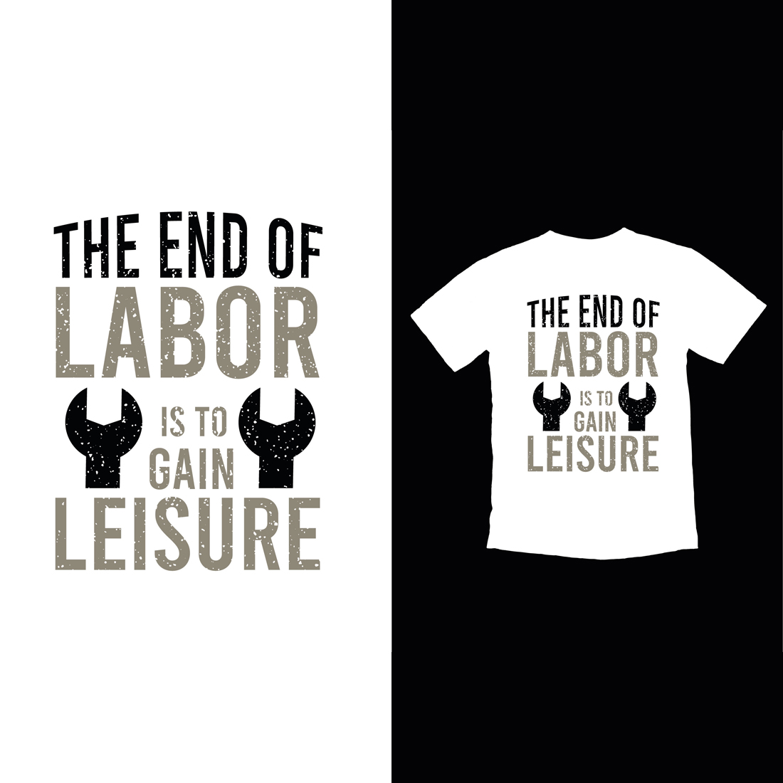 Labor Day, international labor day, typography T-shirt Design preview image.