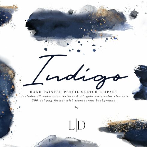 Indigo | Watercolor textures cover image.