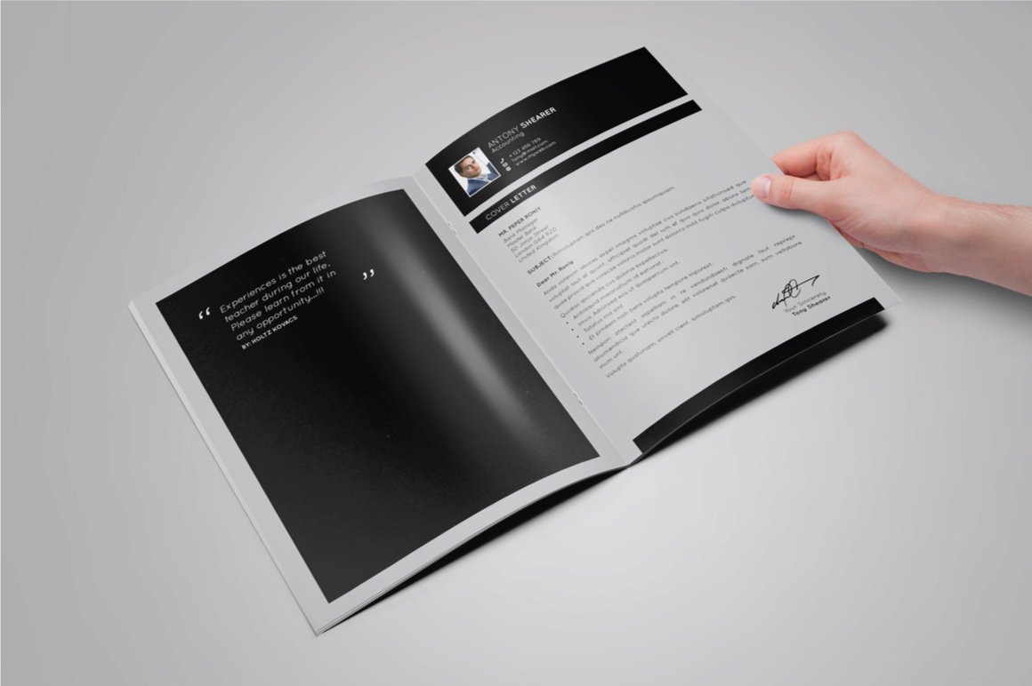 Booklet Resume Template preview image.