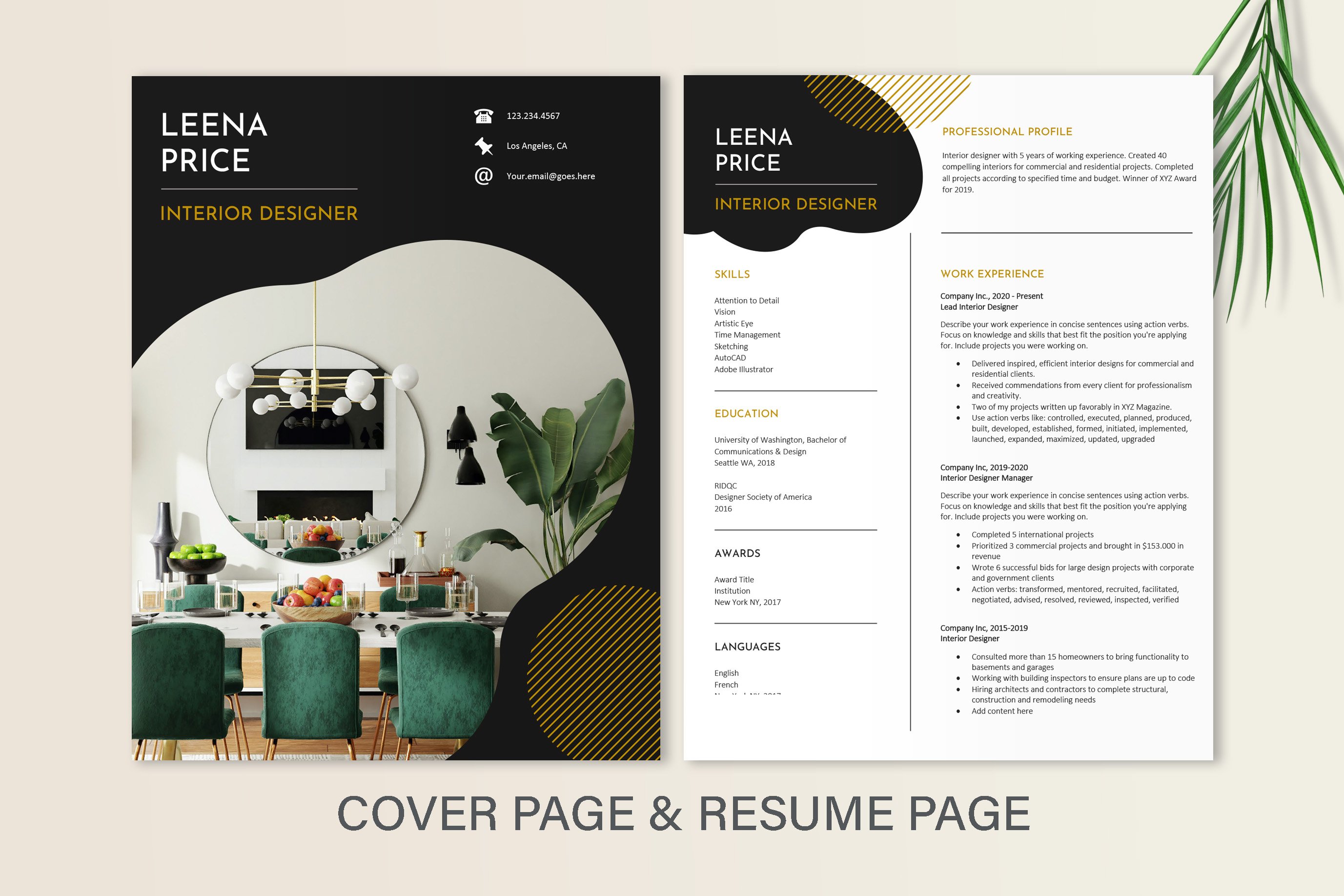 Interior Designer cover letter, sample, example, designing, creative,  colours, CV, job application