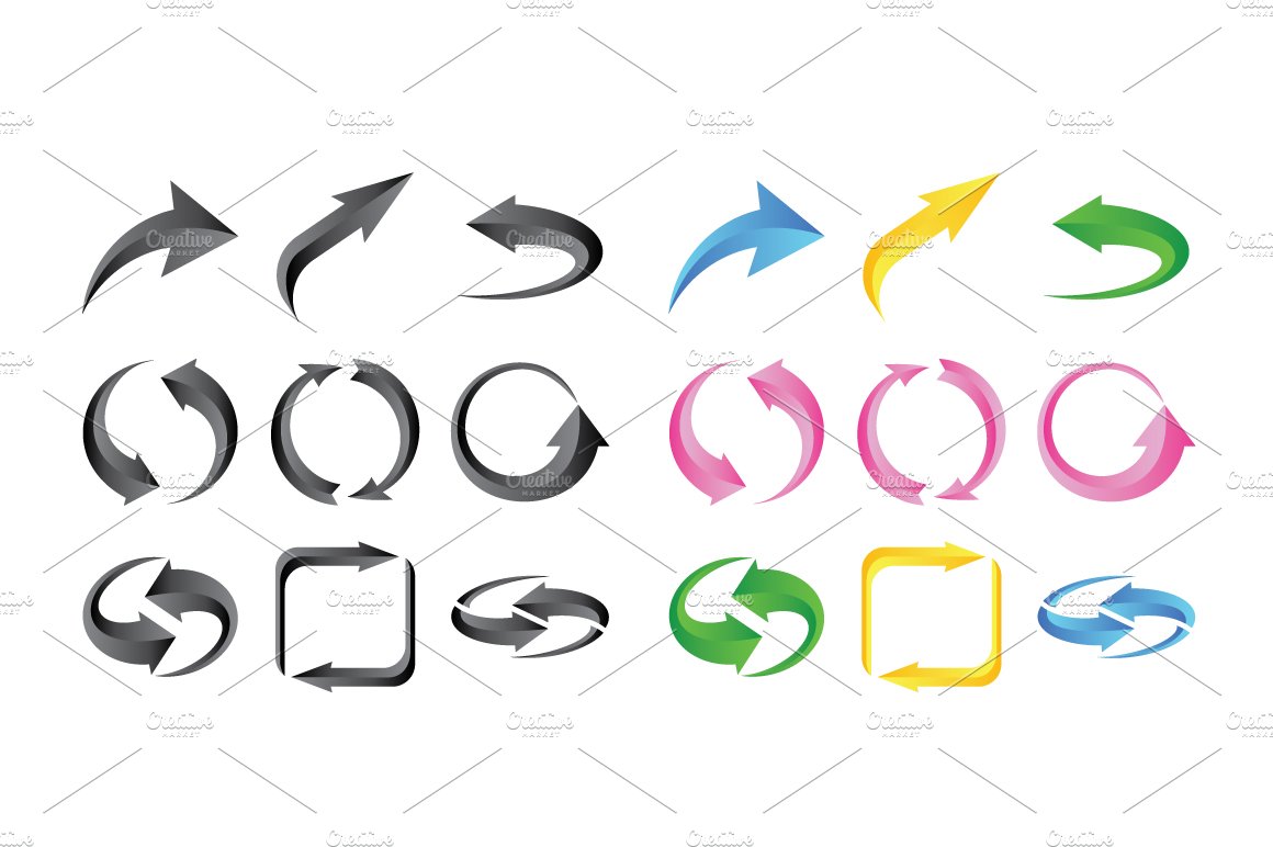 Arrows Icons Set Collections preview image.