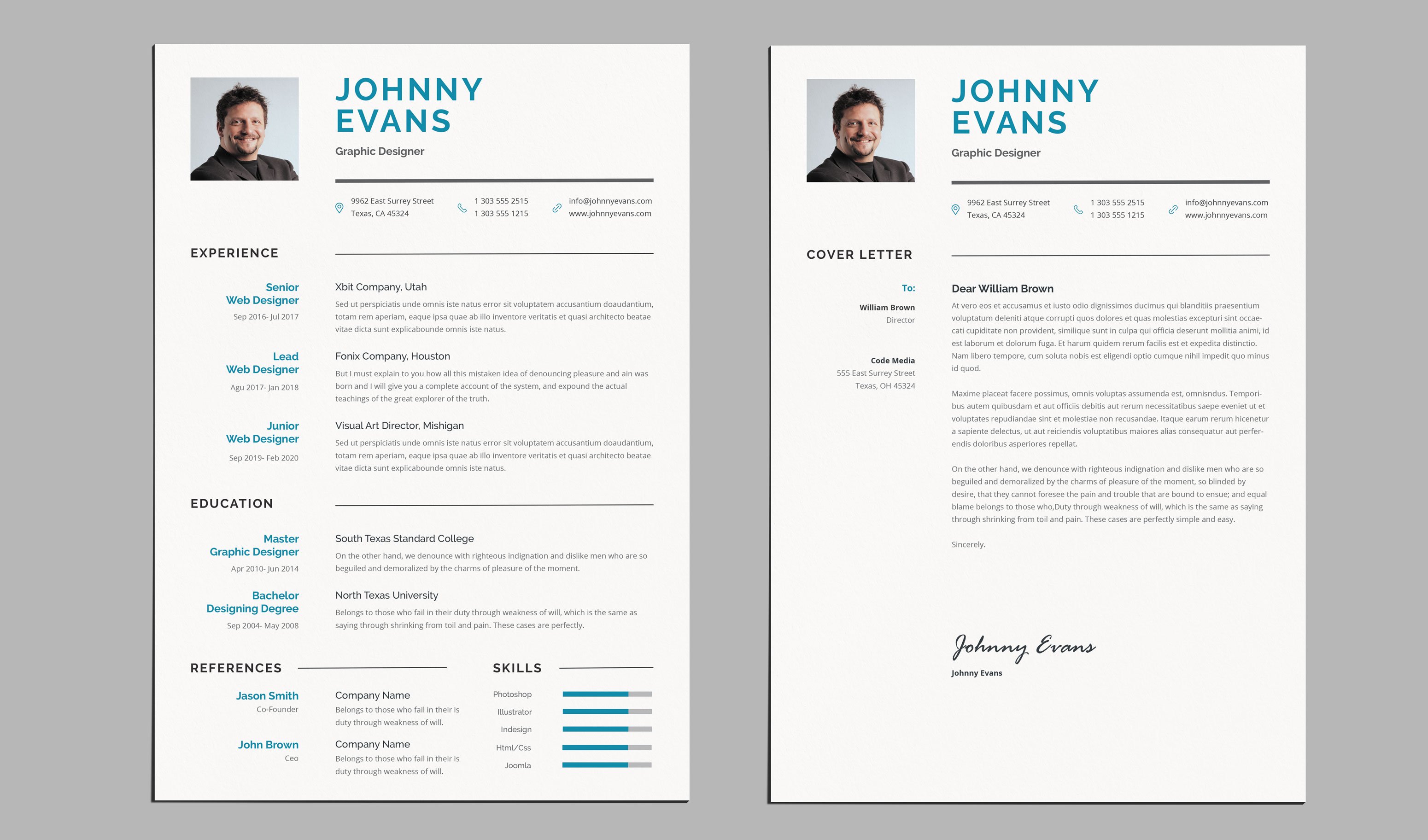 Resume Template CV with Photo preview image.