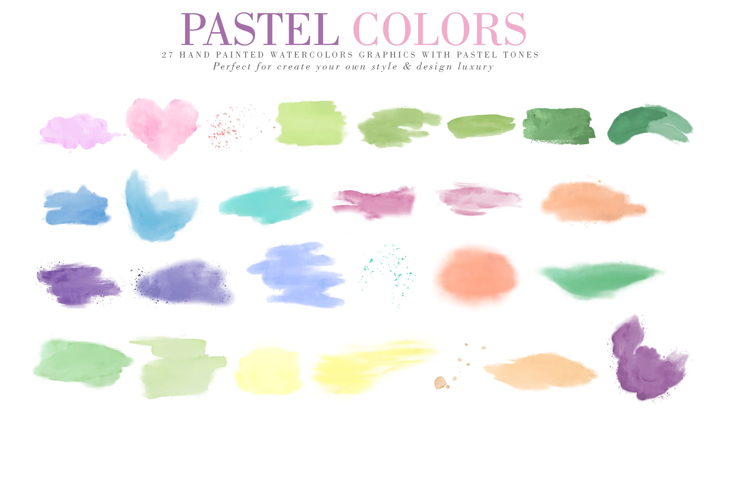 Pastel Colors | Watercolor textures preview image.