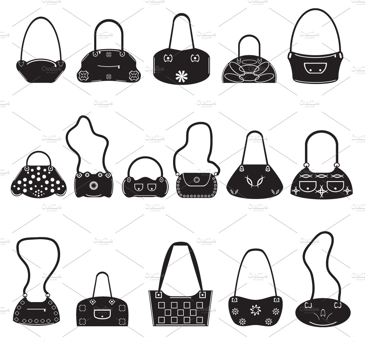Black icons female bags preview image.