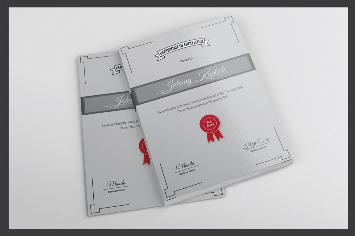 Certificate Template v.01 preview image.