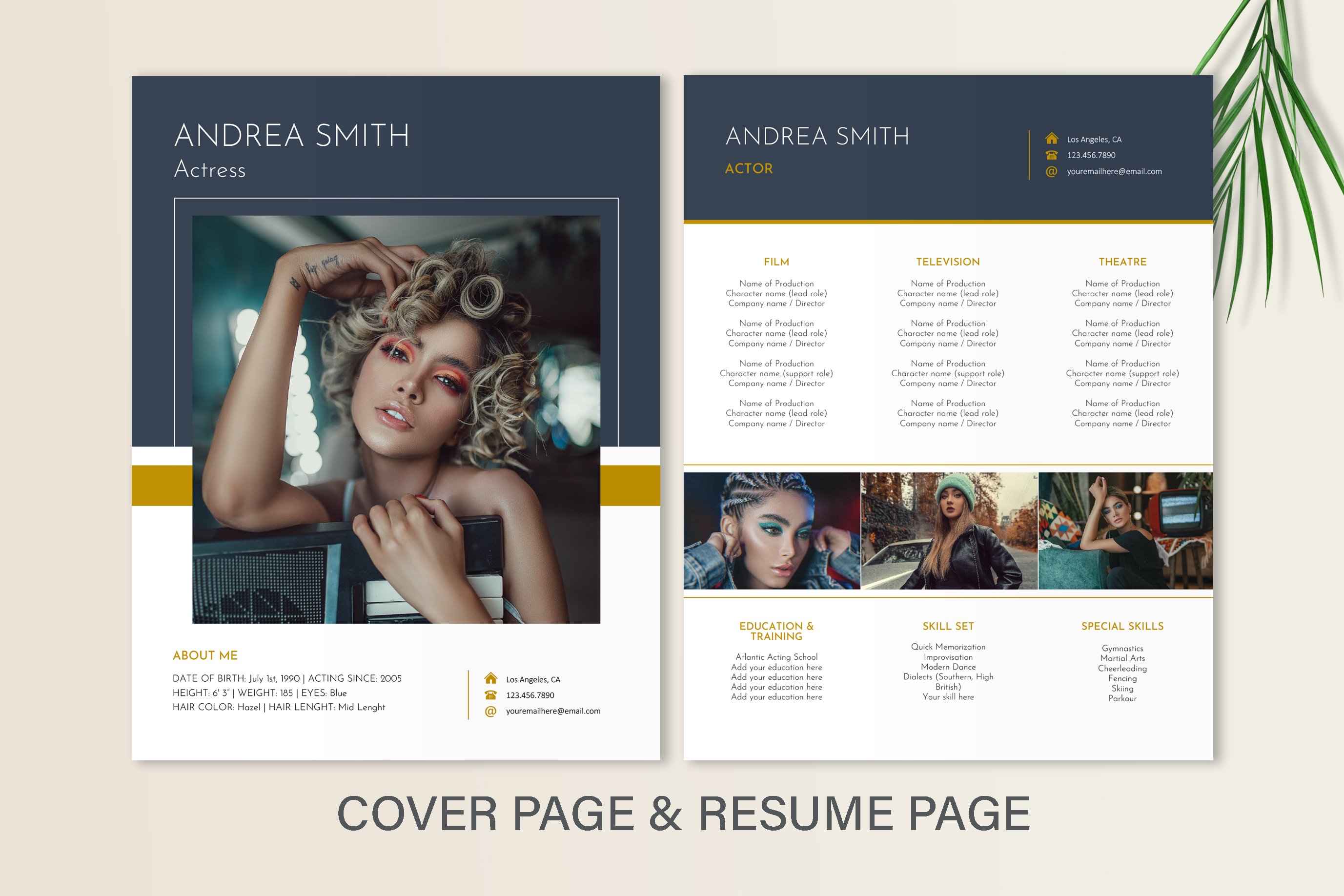 Actor, Actress Resume Design Word preview image.