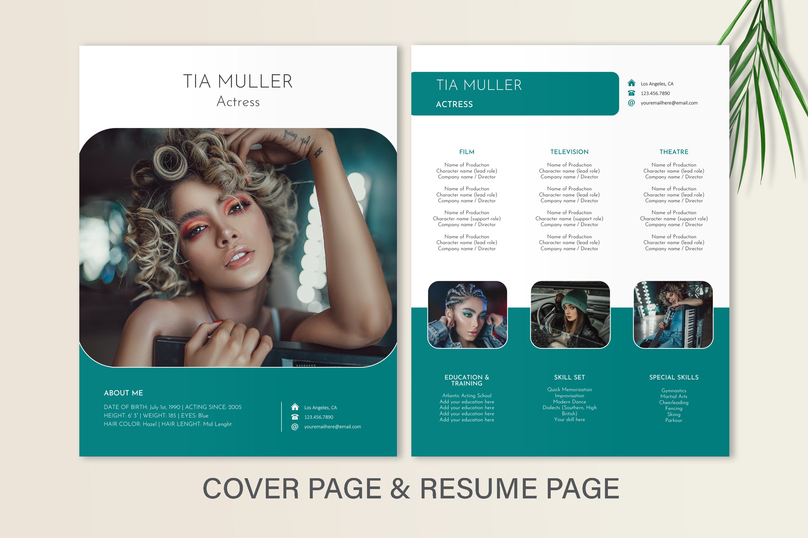 Actor | Actress Resume Design preview image.