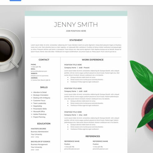 Resume Template, CV, Google Docs cover image.