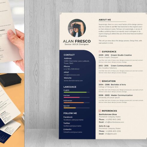 Elegant CV Resume Template cover image.