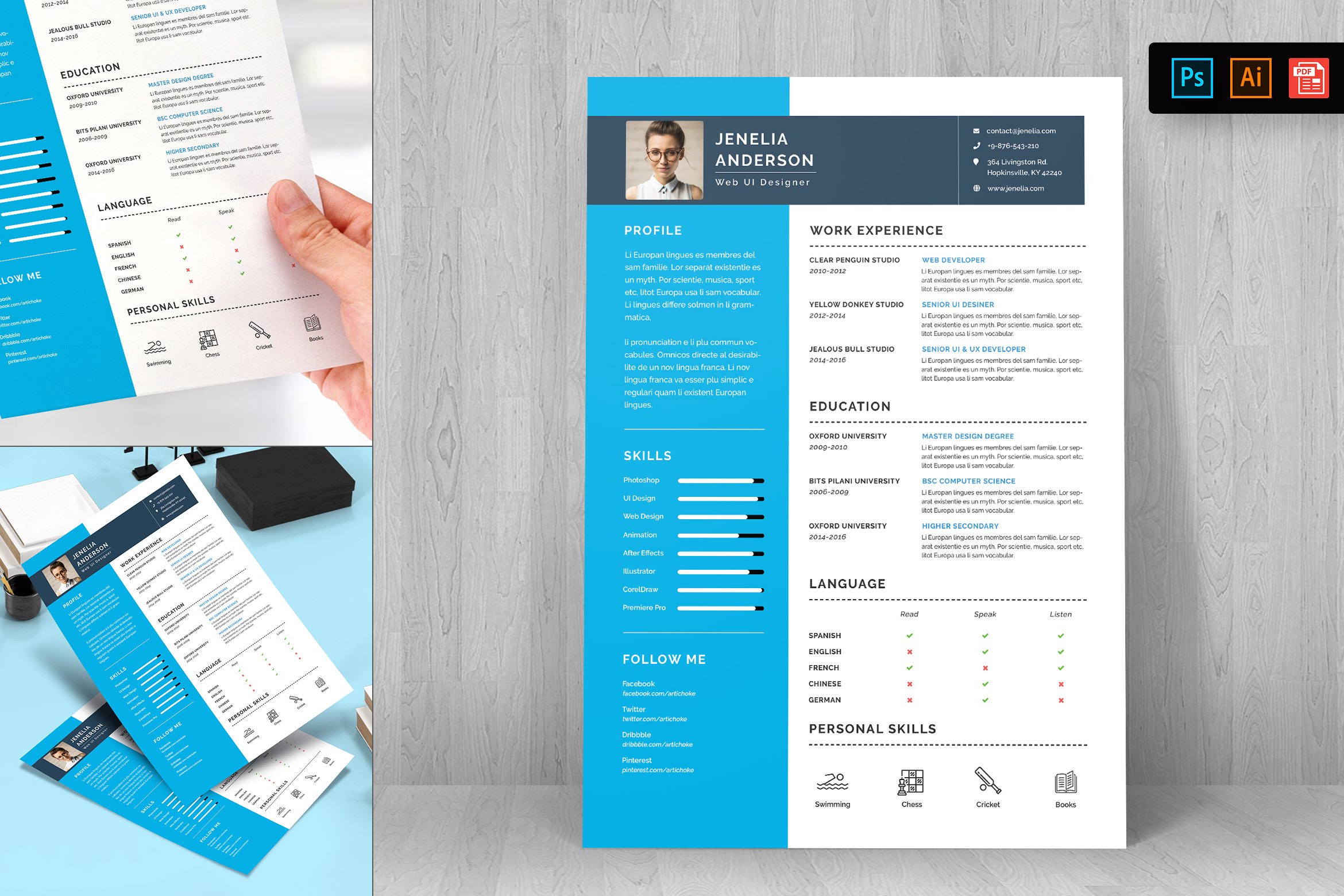 Creative CV Resume Template cover image.