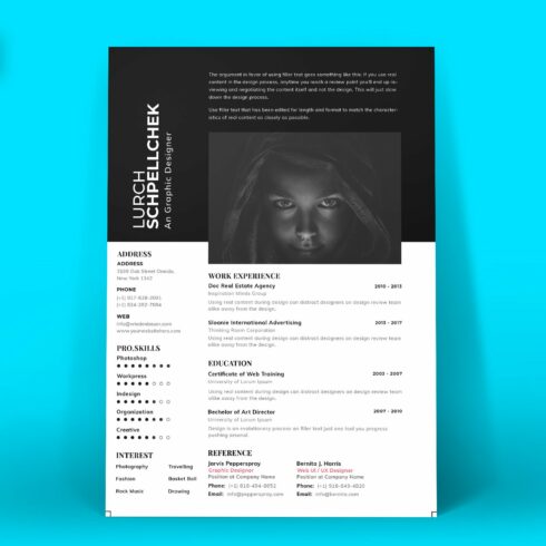 Professional CV Resume Template cover image.