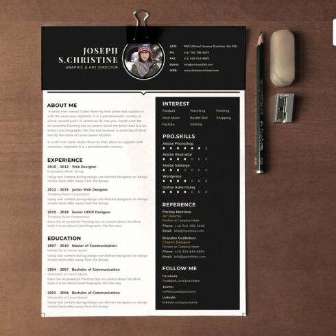 Elegant CV Resume Template cover image.